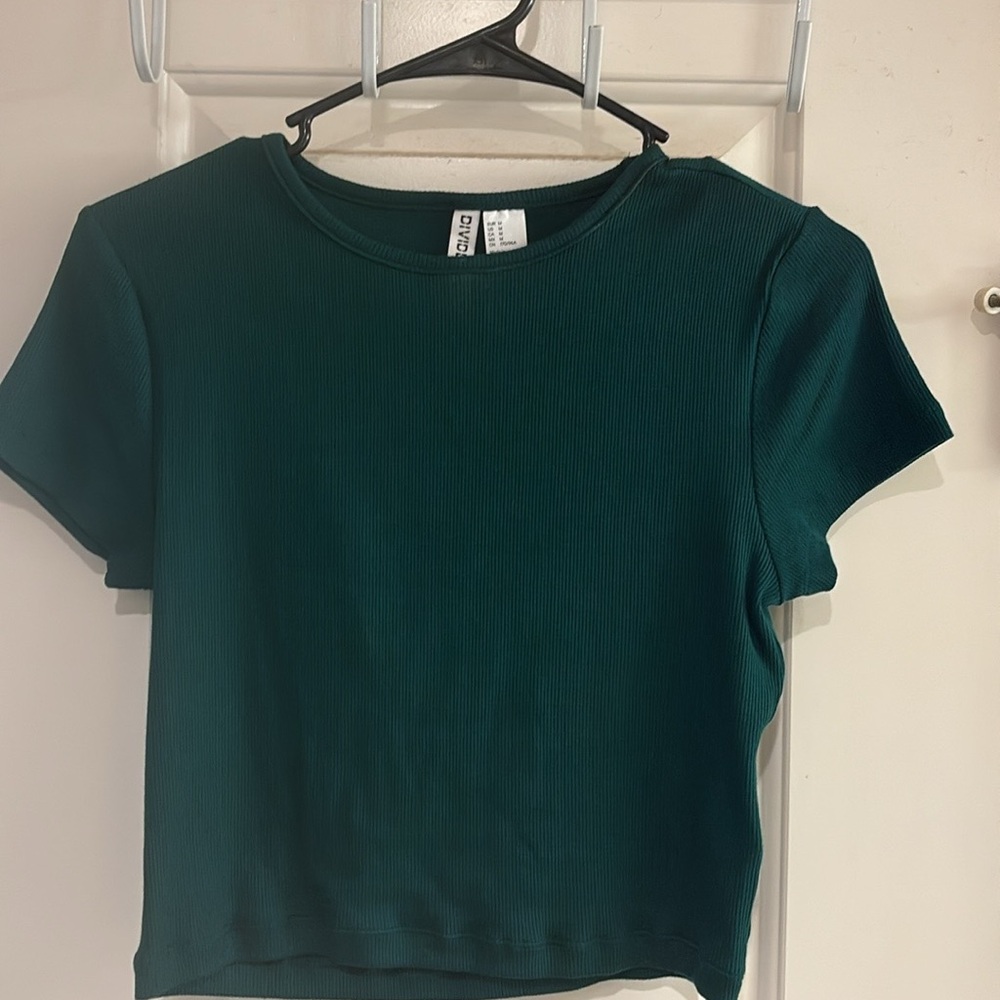 Divided Hunter Green crop top
